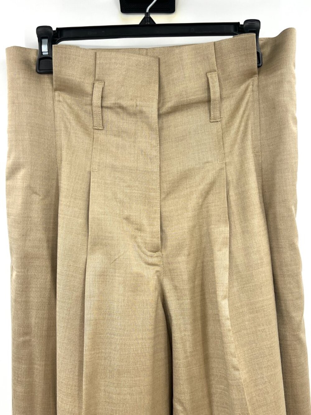 NWT COS Wool Blend Beige High Waisted Wide Leg Pants Women's 6 - Picture 2 of 9